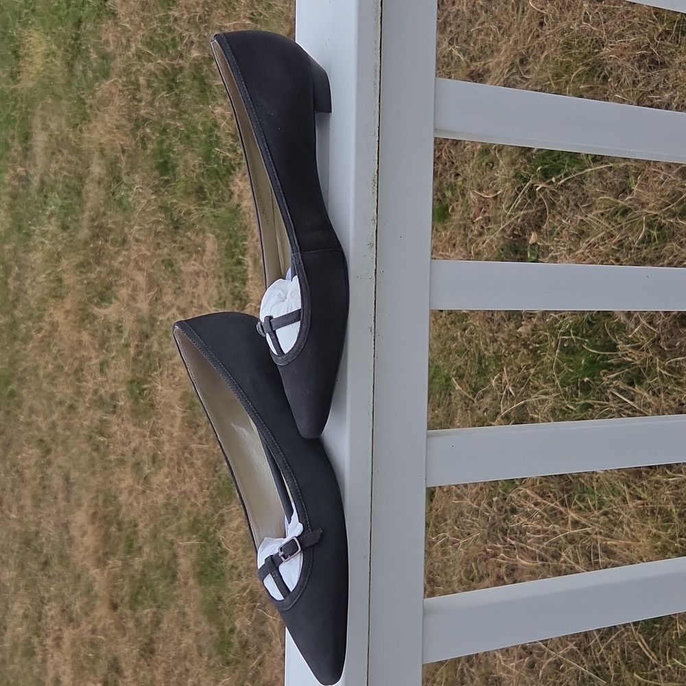 Brand New Talbots Charcoal Gray Suede Mary Jane Flats 8M